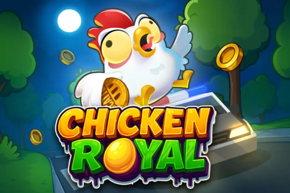 Chicken Royal online game logo by InOut on rollflame.casino