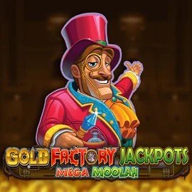 Gold Factory Jackpots Mega Moolah slot icon by Aurum Signature Studios, available at Rollflame Casino