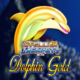 Dolphin Gold with Stellar Jackpots logo by Lightning Box Game at Rollflame Casino