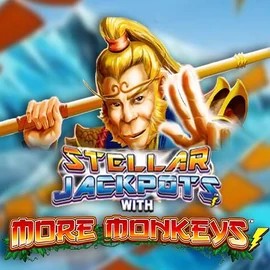 Stellar Jackpots with More Monkeys online game logo by Lightning Box Game on rollflame.casino